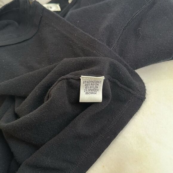 Max Studio Black Zip Up Hooded Sweatshirt Size Large - Picture 6 of 7